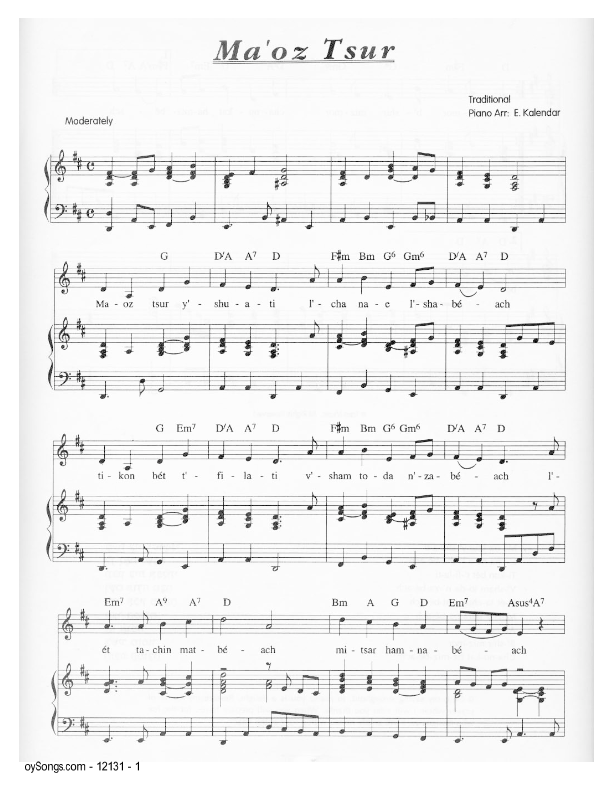 oysongs com jewish music ma navu sheet music